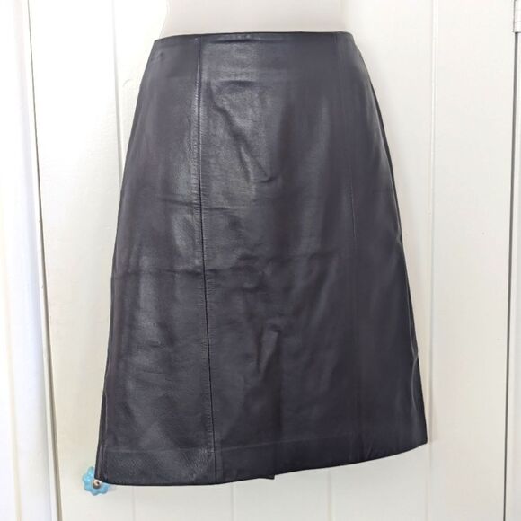 Talbots Leather Skirt Whimsigoth Quiet Luxury Dark Academia Feminine 2P NWOT - Picture 1 of 9